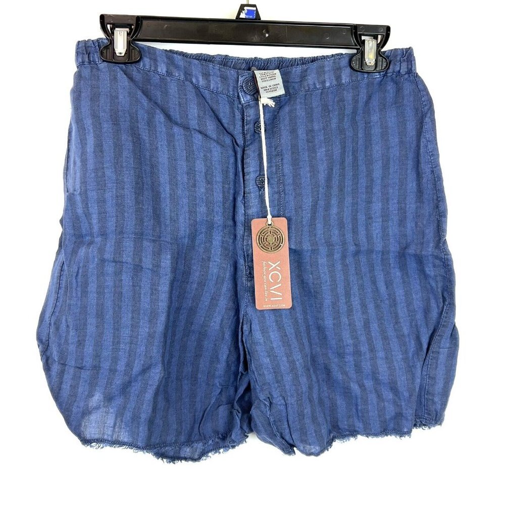 XCVI Women’s Blue Striped Shorts Size S